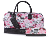 Canvas Weekender Bag, Overnight Travel Carry On Duffel with Shoe Pouch and Toiletry Bag-Flower 72945047