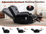Rocker Recliner Chair with Massage and Heat for Adults,, 360&degSwivel oversize recliner chair with W1521P502262