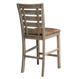 ZNTS Set of 2 Dining Counter Height Chairs Modern Farmhouse Rustic Look Distressed Design Ladderback W2537P168503