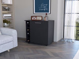 Black 6-Bottle Rack Bar Cart B062P175131
