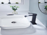 Waterfall Spout Bathroom Sink Single Handle Faucet with Pop-Up Drain 85103037
