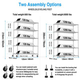 ZNTS 5 Tier 6000lbs Heavy Duty Adjustable Storage Rack Metal Shelf Wire Shelving Unit with Wheels & Shelf W155083057