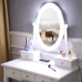 ZNTS With Light Bulb Single Mirror 5 Drawer Dressing Table White=39757282,61588080 60709581