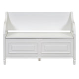 Rustic Style Solid wood Entryway Multifunctional Storage Bench with Safety Hinge 60666981
