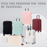 20/24/28in ABS Spinner Wheel Luggage, Carry on Suitcase, with Cup Holder & USB Port W2787P262952