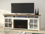 74 inch Fireplace TV Stand Console for TVs up to 85 inches, Minimal Assembly, Jasmine Whitewash and B108P160229