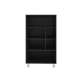 Bellagio 40" Tall Four-Tier Shelf Narrow Bookcase Black B200P253715