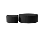 Black Nesting table set of 2 Round and Half Moon Shapes,No Need Assembly W876P271183