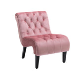 COOLMORE Modern Velvet Armless Accent Living Room Chair / Leisure Chair,Upholstered Fabric Button W39550123