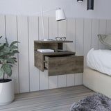Adele Floating Nightstand with Drawer and Open Storage Shelves B070P188830