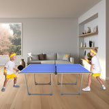 ZNTS 6ft Mid-Size Table Tennis Table Foldable & Portable Ping Pong Table Set for Indoor & Outdoor Games 88950035