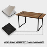 59" MDF natural wood table and modern chair set of 4 pieces, medieval wooden kitchen 48600854