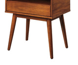 Walnut Finish 1pc End Table with Faux Marble and Drawer Shelf Living Room Furniture Side Table B01183256
