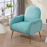 Accent Chair With Metal Gold Legs,Snowflake fabric Armchair,Single Sofa Chair for Living Room W3042P262912