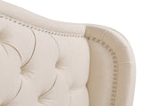 Fontana Wingback Upholstered Platform Bed Frame, King, Sky Neutral Beige Polyester B2719P238226