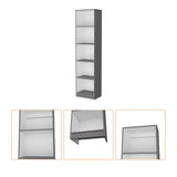 Sutton Slim Bookcase with Modern 5-Shelf Design B128P176170
