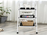 3-Step Folding Ladder - 330lbs Capacity, Anti-Slip Steps & Foot Pads, Lightweight Space-Saving 78861394