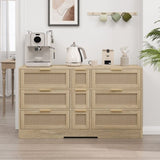 51.2 "Rattan Locker With Drawers, 9 Drawers, Metal Handles For Kitchen, Living Room, W757P238049