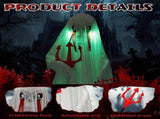 4.3ft Halloweenations Outdoor Life Size Animatronics Ghost with Trident, Sound-Actived Party 86483055