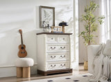 Farmhouse Style 5 Drawer Dresser Chest with Base Wooden Rustic Chest of Drawers, Storage Dresser W2393P252363