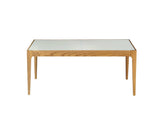 Gwynn Frosted Glass Top Natural Finish Coffee Table B2726P244386