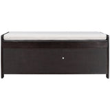 Storage Bench with 3 Shutter-shaped Doors, Shoe Bench with Removable Cushion and Hidden Storage 58461995