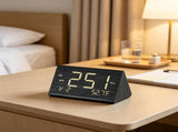 Digital Alarm Clock, Wooden Desk Clock with Dual Alarm, USB Port, Office, Black 55754332
