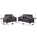 ZNTS 2 Piece Faux Leather Sofa and Loveseat Set in Espresso B01682384