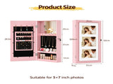 Wall-mounted Jewelry Mirror Cabinet, Pink Spray-Painted MDF with Partial 98481196
