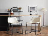 (Set of 2) Vintage Style 24-Inch Armless Industrial Faux Leather Counter Stool with Metal Legs and N780P170743C