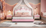 ZNTS Full size Upholstered Princess Bed With Crown Headboard,Full Size Platform Bed with Headboard and WF303337AAH