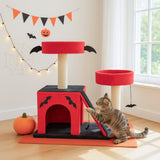 26" Gothic Cat Tree, Cat Tower with Spacious Cat Condo, 2 Padded Perches, Spider Toy, Scratching 74939297
