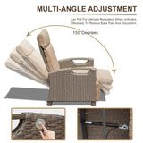 Outdoor Recliner Chair, Patio Recliner with Hand-Woven Wicker, Flip Table Push Back, Adjustable W1859P196426