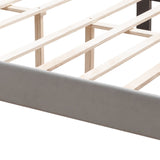 Upholstered Bed Button Tufted with Curve Design - Strong Wood Slat Support - Easy Assembly - Gray W2297140924