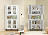 73'' Corner Cabinet, Metal Storage Cabinet with Doors and Adjustable Shelves, Corner Organizer W3387P450849