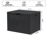 33gal Square Wood & Rattan Plastic Garden Storage Box Gray 76095805