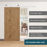 ZNTS 6' Sliding Door Mounting Kit Rustic Interior Sliding Barn Door Mounting Hardware Kit White 55392428