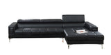 Black Bonded Leather Extra large Ottoman Metal Legs 1pc Ottoman HSESF00F7228