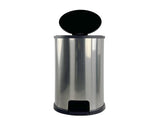 Kitchen Trash Can, 7.9 Gallon Plastic Step Garbage Bin with Lid, Silver 68012406