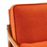 Oak Armrest Oak Upholstered Single Lounge Chair Indoor Lounge Chair Burnt Orange 61240828