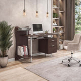 ZNTS Techni Mobili Stylish Computer Desk with Storage, Chocolate RTA-325-CH36