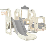 ZNTS Kids Swing-N-Slide with Bus Play Structure, Freestanding Bus Toy with&Swing for Toddlers, Bus PP299290AAE