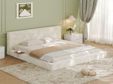AirFrame California King Bed Frame with adjustable Sliding Side Table, 8.7'' Cloud Upholstered W1820P510287