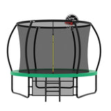 ZNTS 10FT Pumpkin Trampoline, Outdoor Trampoline with Basketball Hoop, Enclosure Net and Ladder W1163P148156