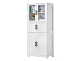 MDF Spray Paint 6 Doors Bathroom Cabinet White 38004310