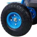 Rolling Garden Scooter Garden Cart Seat with Wheels and Tool Tray, 360 Swivel Seat,Blue--refurbished W465P225508