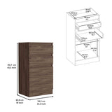 Dresser 43"H, Jewelry Box, Mirror, Single Door Cabinet, Two Drawers, Dark Walnut B097132971