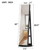 Jewelry Cabinet Armoire with Full Length 360&deg Rotating, Lockable Storage Cabinet, Interior W3406P340421