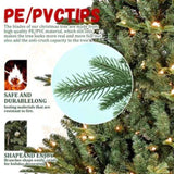 Artificial 6ft Green Christmas Tree with 1763 PE/PVC Mixed Branch Tips, 500L warm white led, memory 38777485