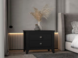 Windsor 2-Drawer Nightstand Black Wengue B06280040